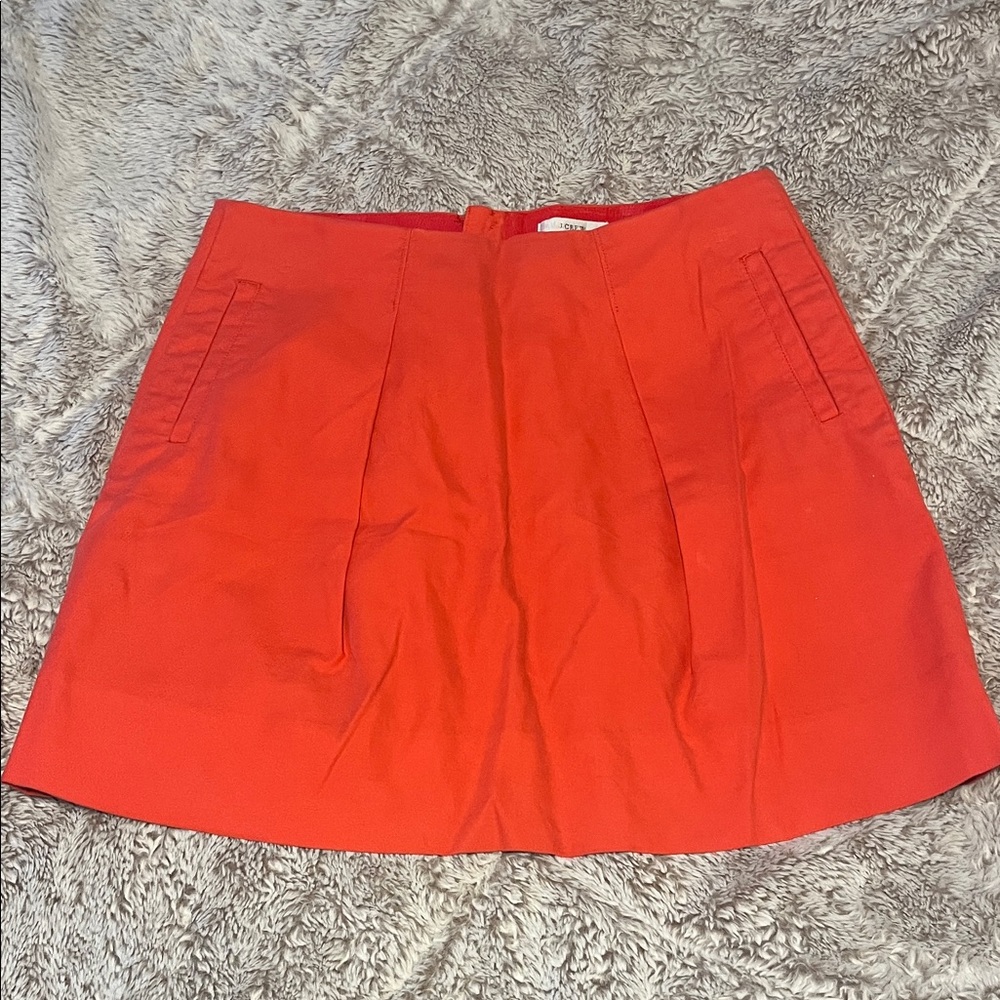 J. Crew Coral 100% Cotton Preppy Mini Skirt Collegiate Coastal Sustainable Chic